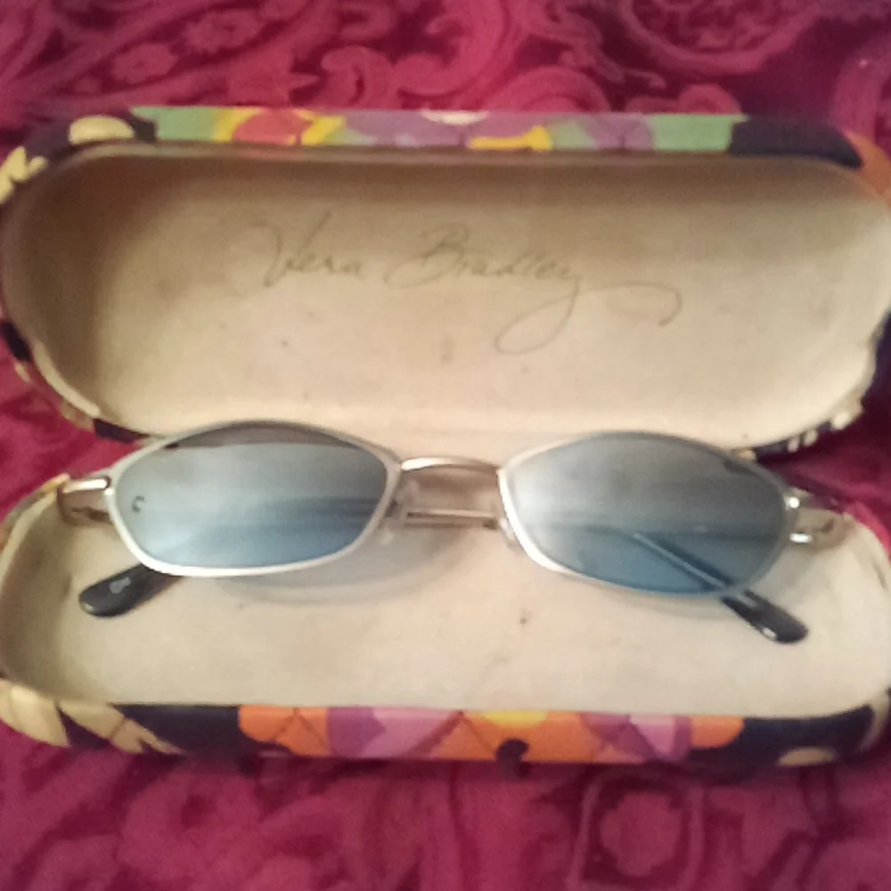 Steam punk 70's sunglasses with Vera Bradley psychedelics case